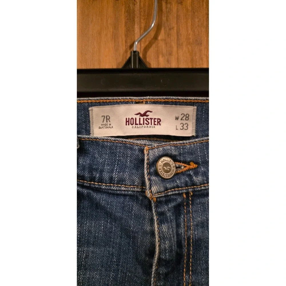 Hollister California Bootcut Jeans Girls 7R 28x33 Blue Denim Stretch 5-Pockets‎